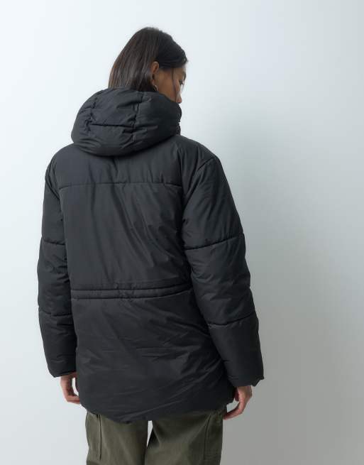 JJXX mid length puffer jacket with hood in black, 4 of 5