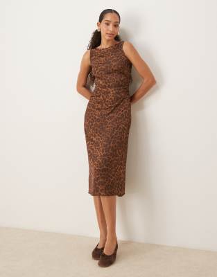 JJXX - Midikleid aus Satin mit mehrfarbigem Leopardenmuster-Bunt