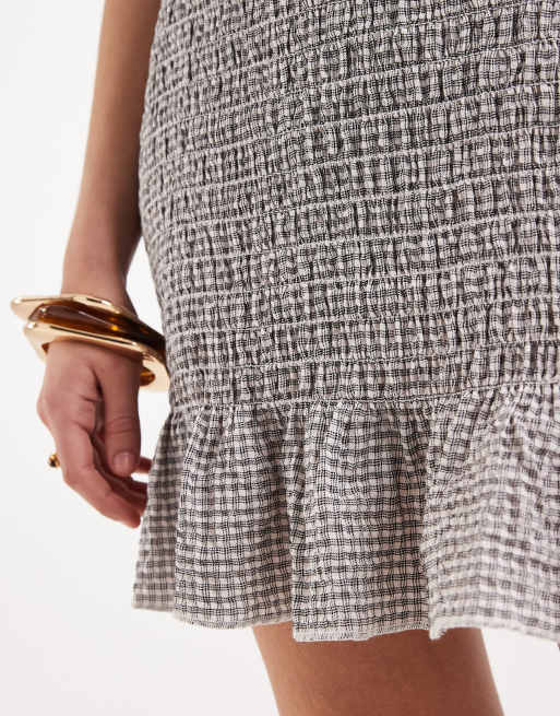 JJXX mini check smock dress in black, 3 of 4