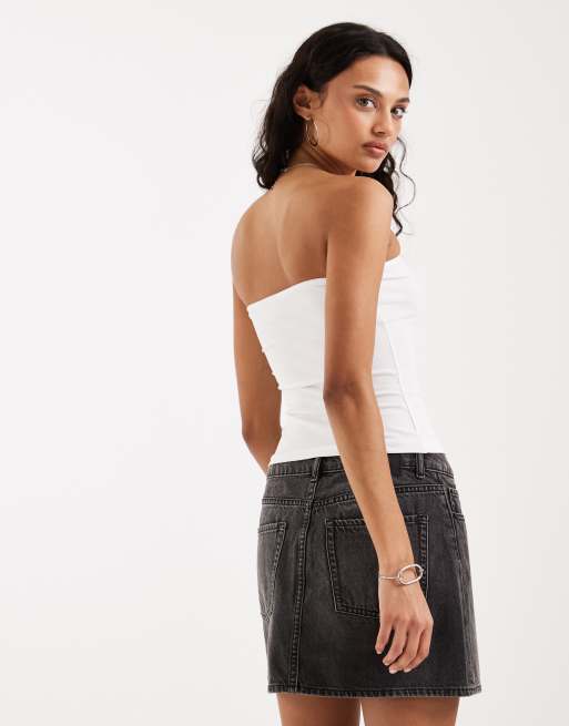 JJXX mini denim skirt in washed black, 5 of 5