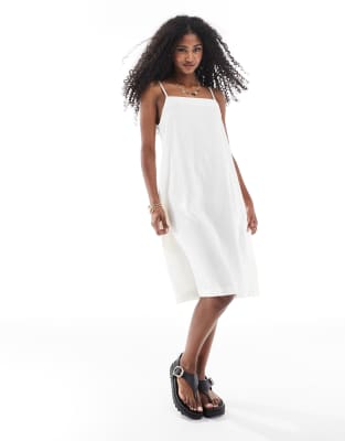 JJXX - Minikleid aus Leinenmix in Cremeweiß