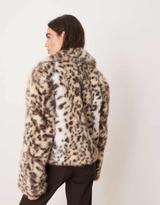 JJXX - Multifarvet jakke med leopardmønster i imiteret pels, 4 af 4