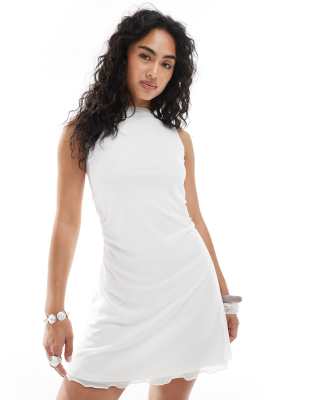 JJXX - Netzstoff-Minikleid in Weiß
