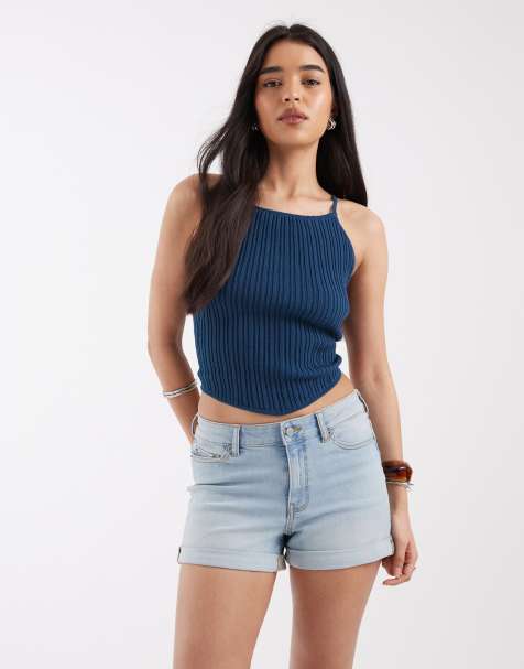 JJXX Nice cuffed denim shorts in light blue - view 1