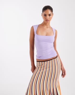 JJXX - Oberteil in Helllila mit eckigem Ausschnitt