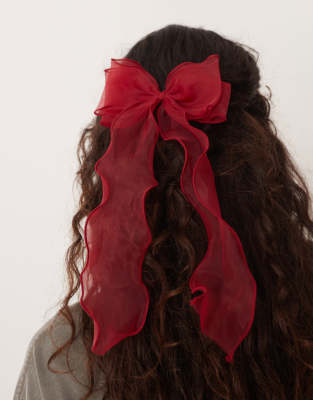 JJXX JJXX organza hair bow in red