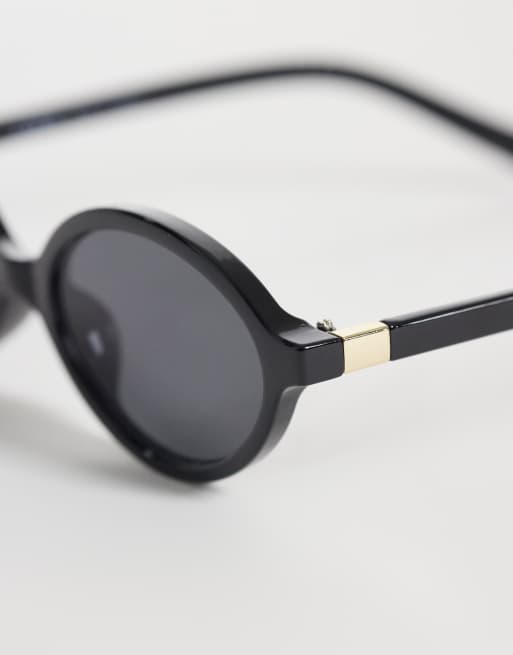 JJXX oval sunglasses in black, 2 of 3