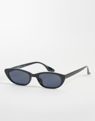 JJXX - Ovale, schwarze Katzenaugen-Sonnenbrille
