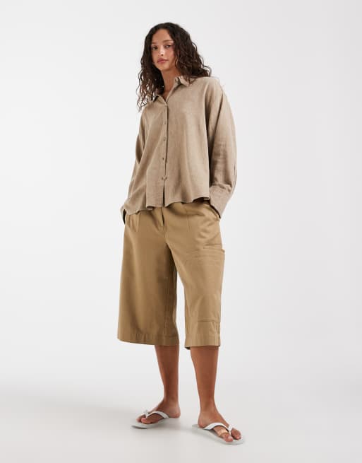 JJXX - Overhemd van linnenmix in beige, 3 van 4