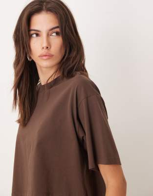 Jjxx Oversize Crop T-shirt In Brown