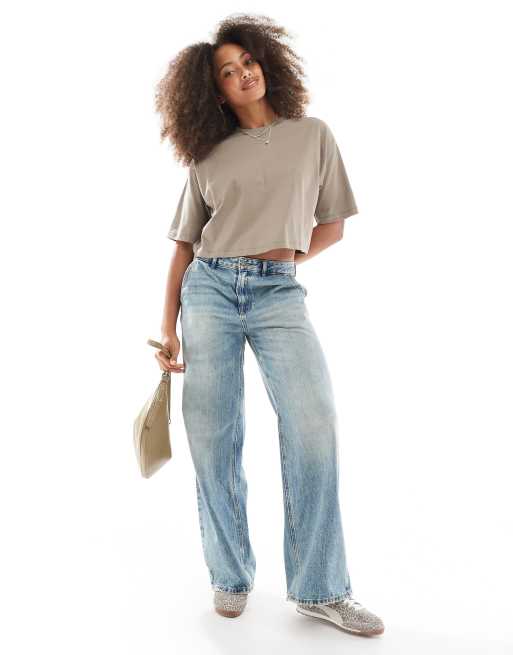 JJXX oversize crop tee in beige, 4 of 4