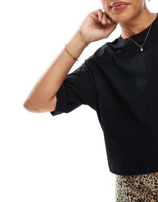 JJXX oversize crop tee in black, 3 of 4