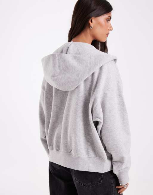 JJXX Oversize-Kapuzenpullover mit Reißverschluss in Hellgrau, 4 von 4