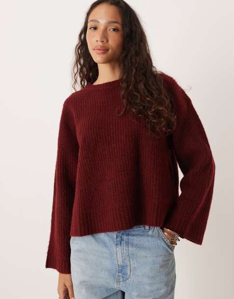 JJXX – Oversize-Pullover in Burgunderrot - view 1
