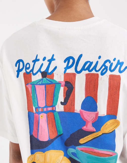 JJXX – Oversize-T-Shirt in Cremeweiß mit Café-Breakfast-Rückenprint, 3 von 4