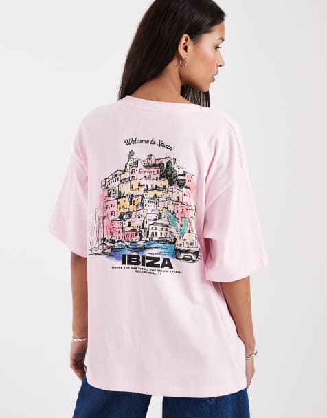 JJXX – Oversize-T-Shirt in Hellrosa mit „Ibiza“-Print - view 1