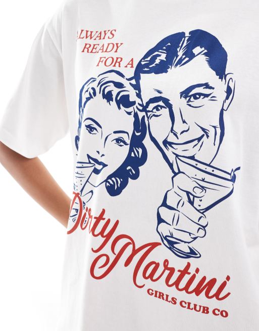 JJXX – Oversize-T-Shirt in Weiß mit „Dirty Martini“-Print auf der Brust, 3 von 4