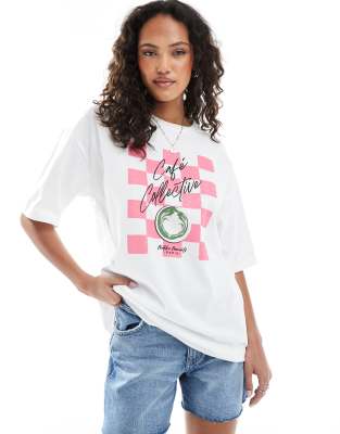 JJXX - Oversize-T-Shirt in Weiß mit „Match"-Print