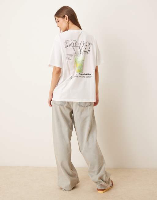 JJXX – Oversize-T-Shirt in Weiß mit „Matcha“-Rückenprint, 3 von 4