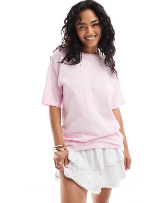 JJXX oversize t-shirt with girls backprint in pink, 3 of 4