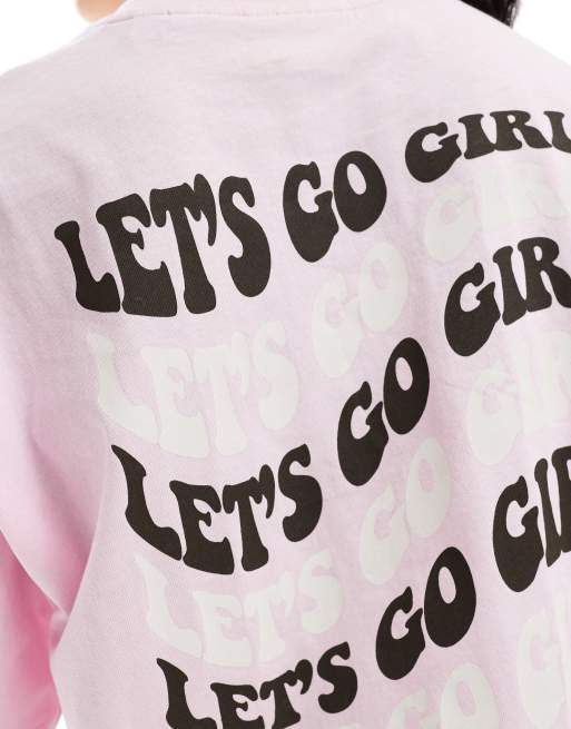 JJXX oversize t-shirt with girls backprint in pink, 4 of 4