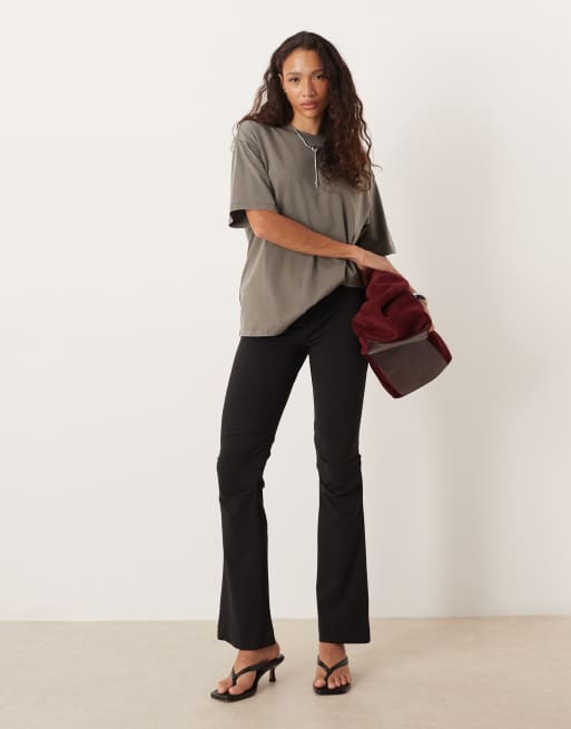 JJXX oversized acid wash T-shirt in khaki gray, 3 of 4