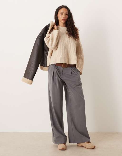 JJXX oversized boxy rib knit jumper in cream, 3 of 4