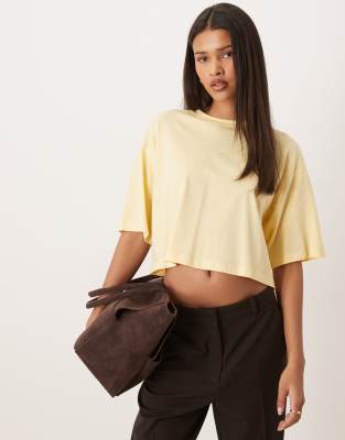 Jjxx Oversized Crop Tee In Yellow
