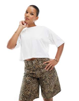 Jjxx Oversized Crop Tee In White