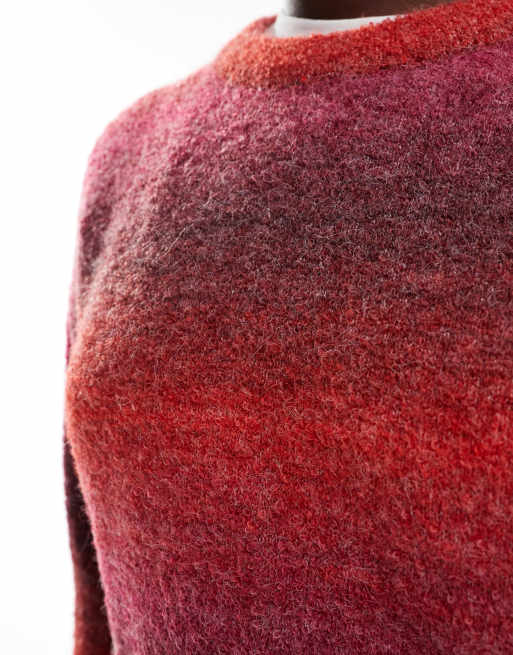 JJXX - Oversized gebreide trui met kleurverloop in rood, 3 van 4