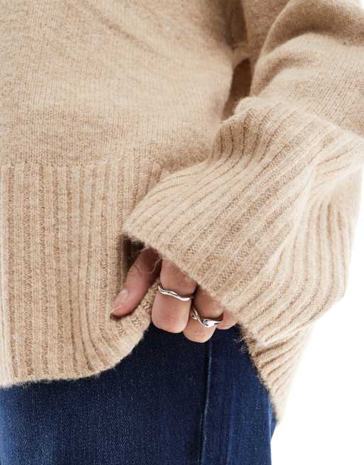 JJXX oversized knitted jumper in cream, 4 of 4