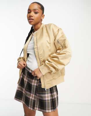 JACK & JONES Jjxx Jxmadison satijnen bomberjack voor dames, Zwart, M