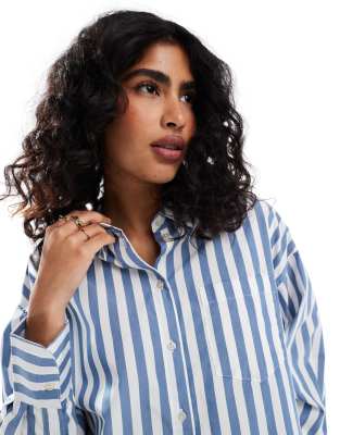JJXX oversized shirt in blue stripe