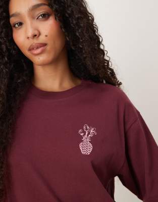 Jjxx Oversized T-shirt With Floral Back Graphic In Red