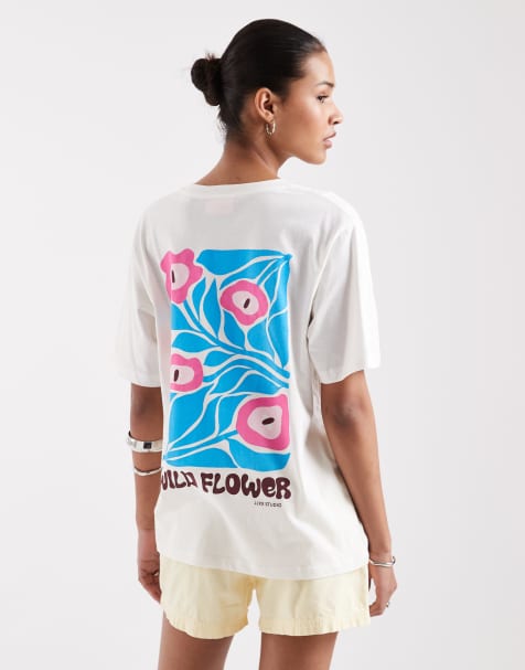 JJXX oversized t-shirt with floral print in cream - view 1