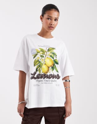 Jjxx Oversized T-shirt With Lemon Print In Multi
