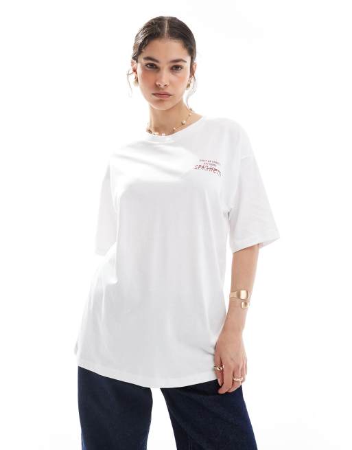 T-shirt Donna JJXX Jxastrid SL Boxy Print Tee Jrs – Maglietta Maniche Corte, Vestibilità Comoda, Stampata