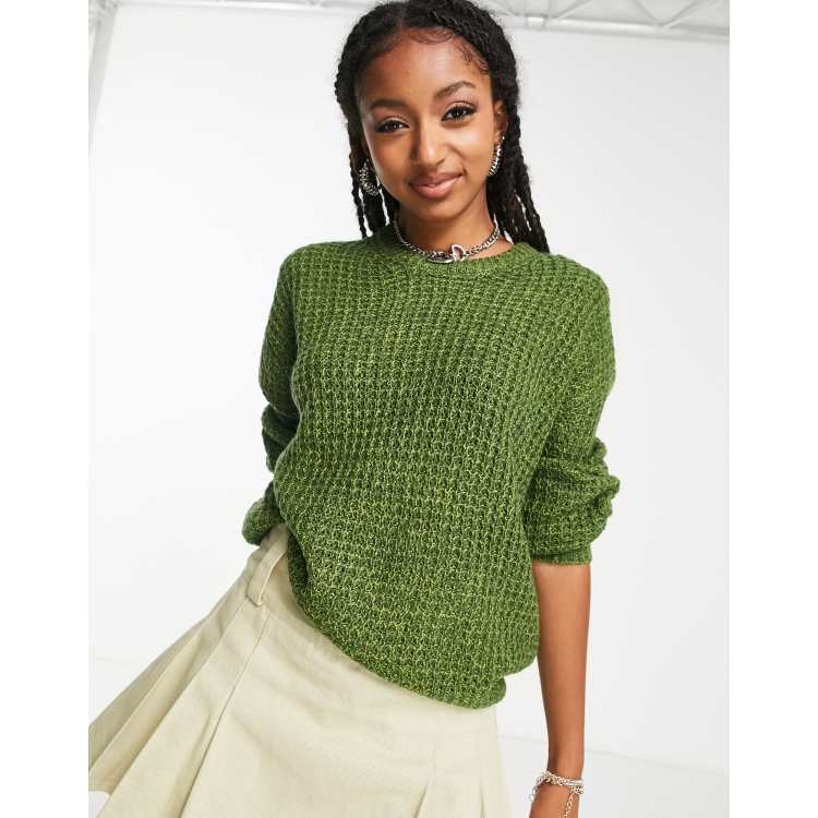 Waffle knit sale jumper womens