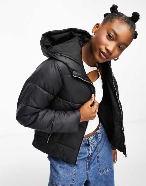 Black padded coats online women