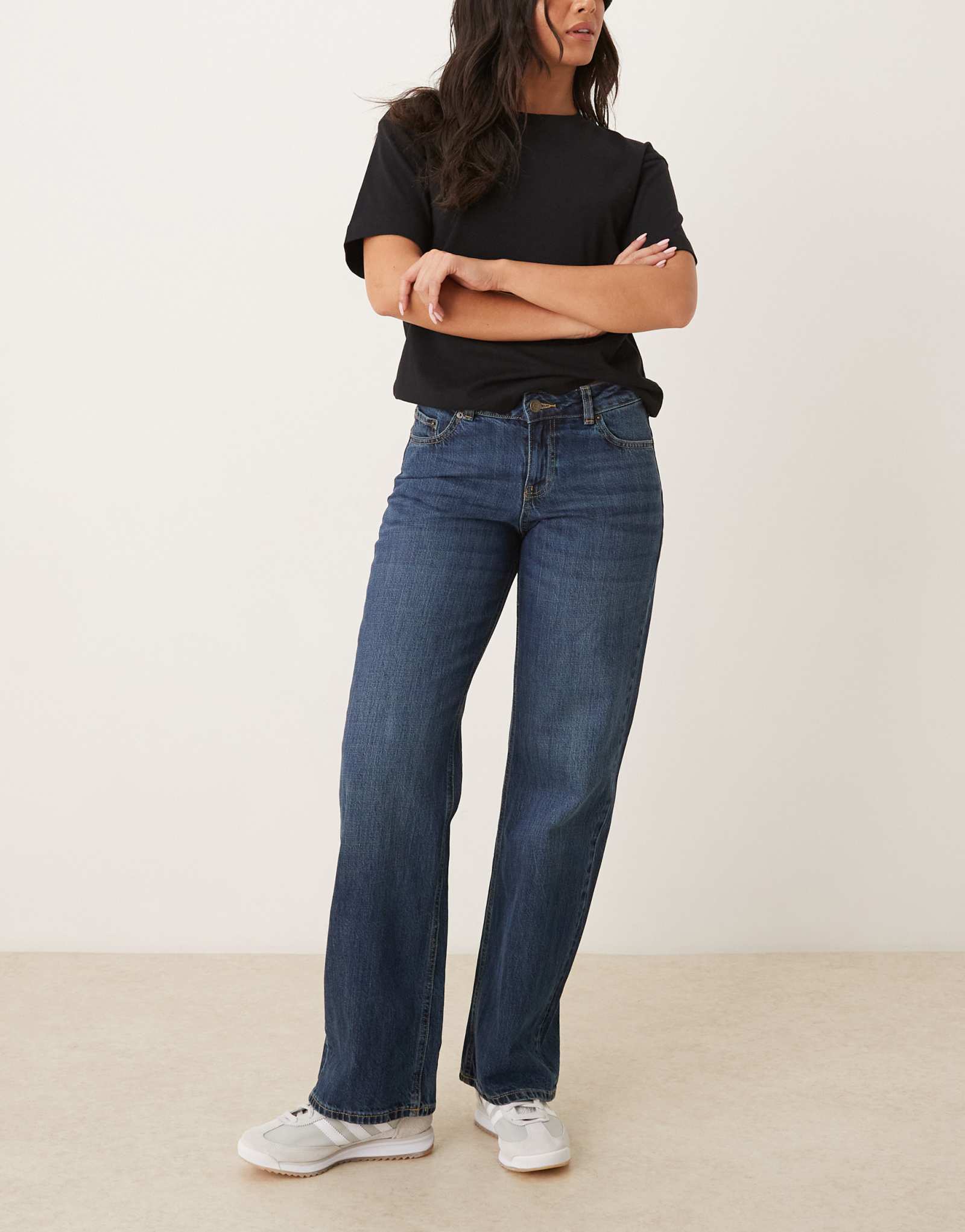 Свободные джинсы JJXX Palermo темно-синего цвета