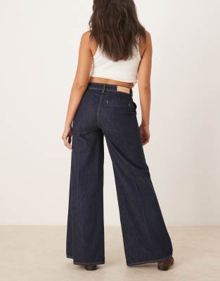 Jjxx Palermo Loose Jeans With Seam Detailing In Blue