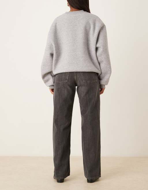 JJXX Palermo wide fit low rise jeans in dark grey wash, 2 of 5