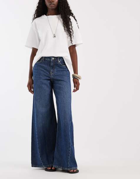 JJXX Palma jeansy extra wide fit w niebieskim odcieniu - view 1