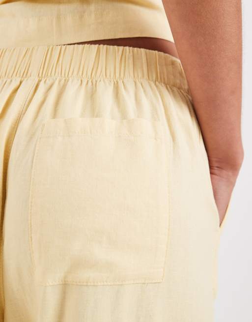 JJXX - Pantalon d'ensemble en lin mélangé - Jaune beurre, 5 de 5