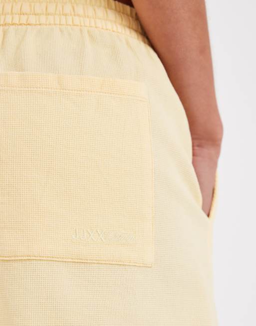 JJXX - Pantaloncini a nido d'ape gialli in coordinato, 5 di 5