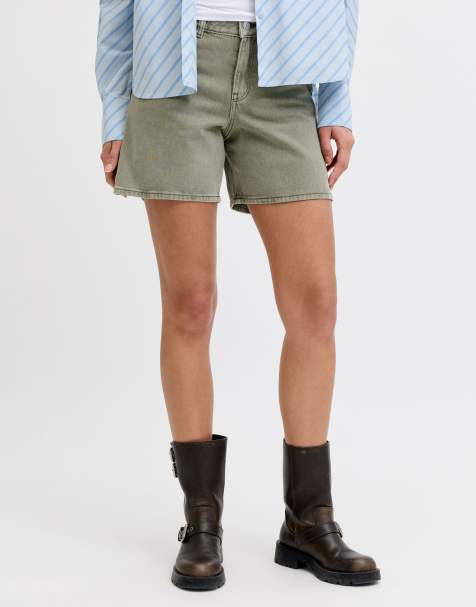 JJXX - Pantaloncini di jeans verde oliva polvere - view 1