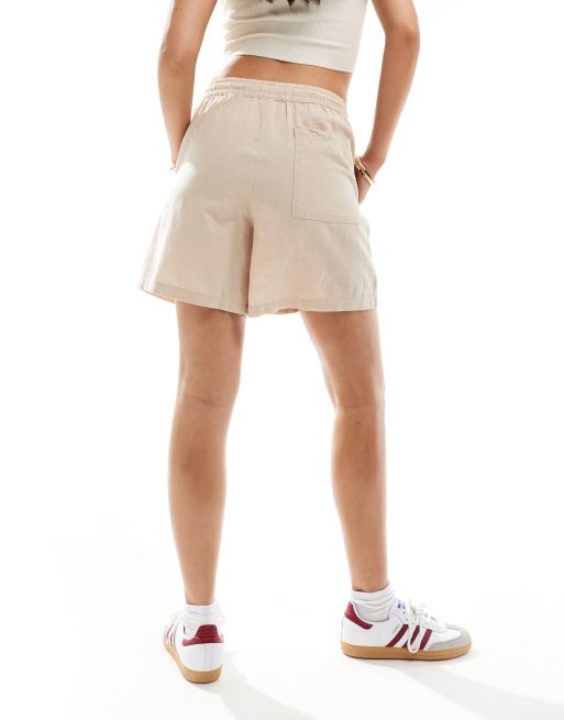 JJXX - Pantaloncini in misto lino beige in coordinato, 3 di 5