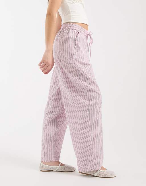 JJXX - Pantaloni bombati in seersucker a righe rosa, 2 di 5