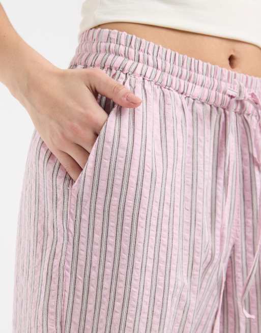 JJXX - Pantaloni bombati in seersucker a righe rosa, 4 di 5