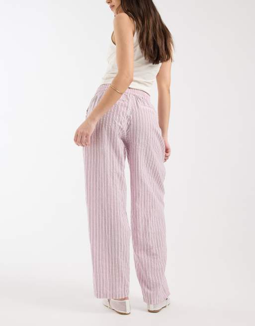JJXX - Pantaloni bombati in seersucker a righe rosa, 5 di 5